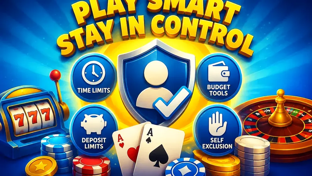 responsible gambling tools icons on screen